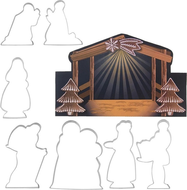 Zestaw foremek do ciasta Orion Boże Narodzenie 12 cm 7 szt (8592381168698) - obraz 1