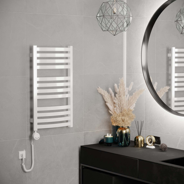 Сушарка для рушників електрична Terma D01 71 X 40 см Біла (WLLD1071040 K916E8MOAU) - зображення 2