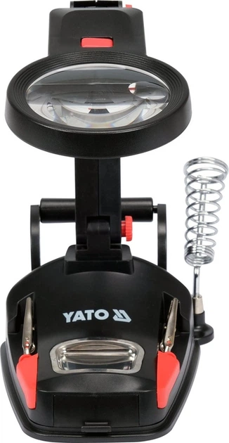 Uchwyt typu trzecia ręka YATO z podwójną lupą z podświetleniem LED (YT-73861) - obraz 3