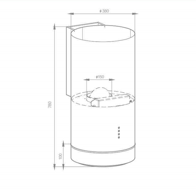 Вытяжка Купольная INTERLINE TUBE S BL A/60/T - изображение 13