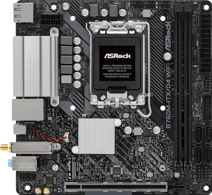 Материнська плата ASRock B760M-ITX/D4 WiFi (s1700, Intel B760, PCI-Ex16) (H2M0XB131746) - Уцінка - зображення 2