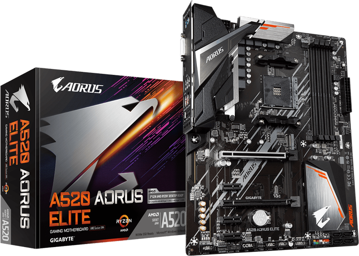 Płyta główna Gigabyte A520 AORUS ELITE (sAM4, AMD A520, PCI-Ex16) (SN250750058040) - Outlet - obraz 5