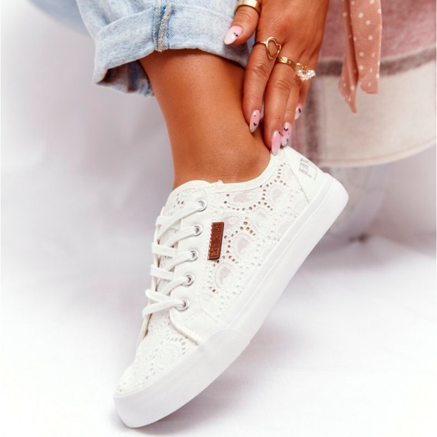 Жіночі кеди низькі Big Star W274925 37 Білі (5901437720859) (955555906174428) - Уцінка - зображення 3