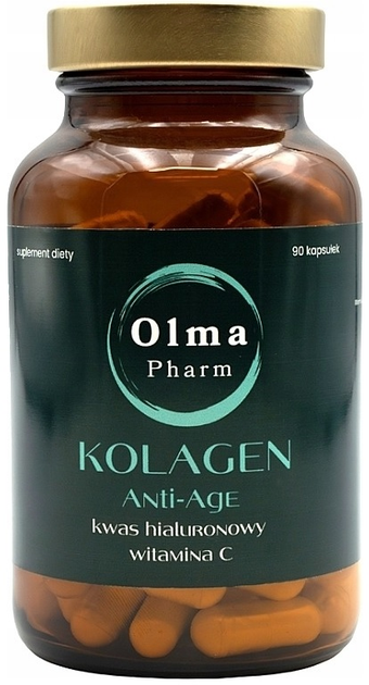 Suplement diety Olma Pharm Kolagen Anti-Age Z kwasem Hialuronowym i witaminą C 90 kapsułek (5904474880654) - obraz 1