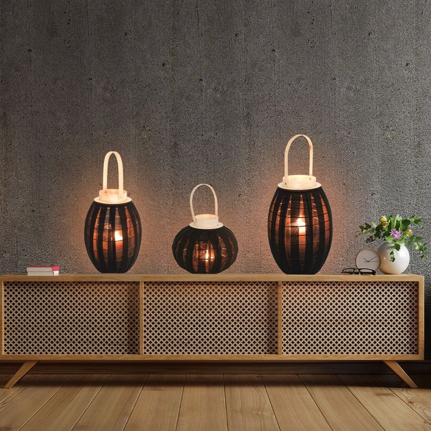 Ліхтар Home Styling Collection для свічки дерев’яний чорний 22 см (8720573059985) - зображення 9