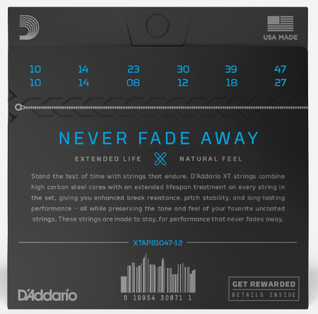 Струны для акустической гитары D'Addario XTAPB1047-12 - Фото 3 Струны для акустической гитары D'Addario XTAPB1047-12 - изображение 3