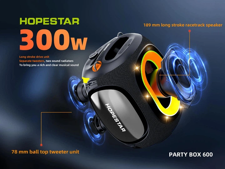 Портативна бездротова Bluetooth колонка HOPESTAR PartyBox 600