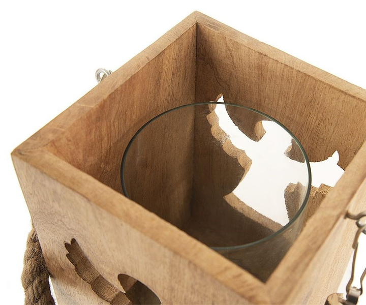 Ліхтар Orion для свічки з янголом дерев’яний 20.5 см (8592381181567) - зображення 3