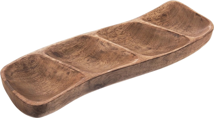 Тарілка для закусок Orion Mango дерев'яна 35 x 11 x 4 см (8592381193089) - зображення 1