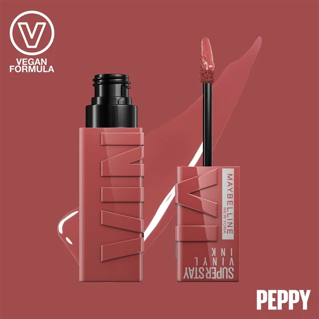 Maybelline SuperStay Vinyl Ink Стойкая жидкая помада для губ с глянцевым финишем № 115 "Peppy" - изображение 2