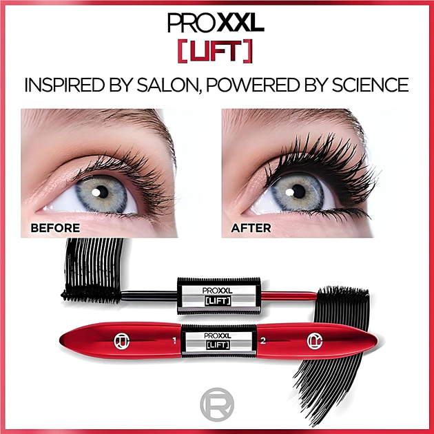 Тушь для объема и подкручивания ресниц L'Oreal Paris Double Extend Pro XXL Lift Mascara - изображение 2