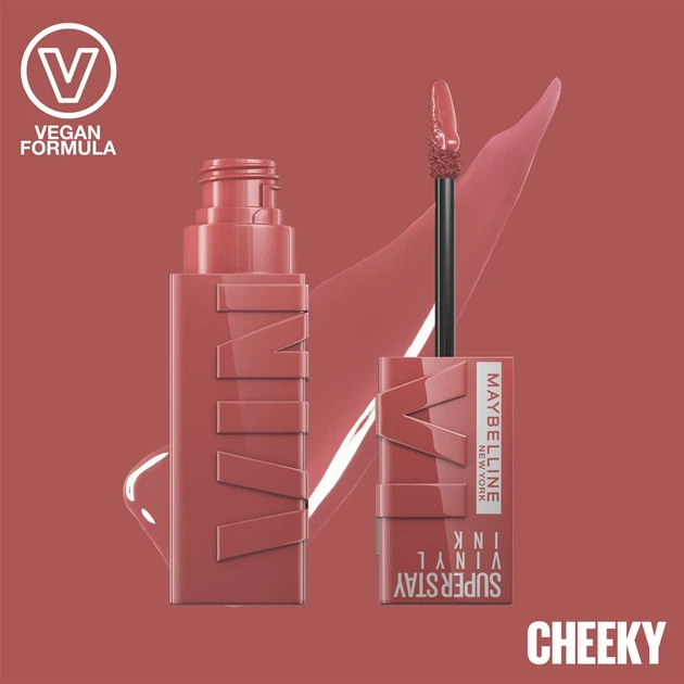 Maybelline SuperStay Vinyl Ink Стойкая жидкая помада для губ с глянцевым финишем № 35 "Cheeky" - изображение 2