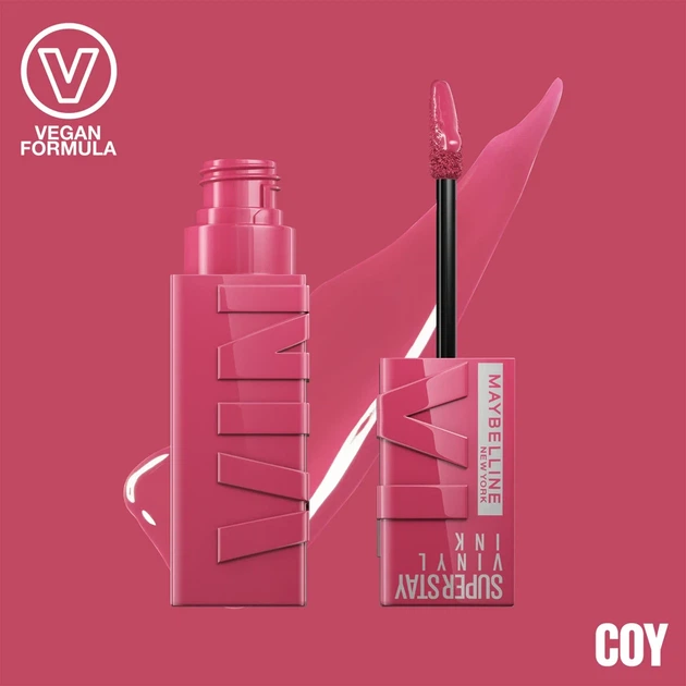 Maybelline SuperStay Vinyl Ink Стійка рідка помада для губ із глянсовим фінішем No 20 "Coy" - Фото 2 Maybelline SuperStay Vinyl Ink Стійка рідка помада для губ із глянсовим фінішем No 20 "Coy" - зображення 2