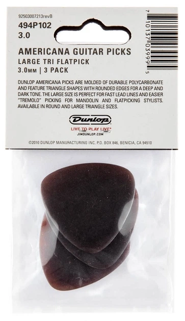 Медиаторы Dunlop 494P102 Americana Brown Large Player's Pack (3 шт.) - Фото 2 Медиаторы Dunlop 494P102 Americana Brown Large Player's Pack (3 шт.) - изображение 2