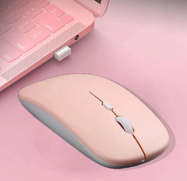 Бездротова комп’ютерна Bluetooth миша Wireless Mouse на акумуляторі ніжно-персикового відтінку з ергономічним дизайном і тривалим часом роботи - Фото 1 Бездротова комп’ютерна Bluetooth миша Wireless Mouse на акумуляторі ніжно-персикового відтінку з ергономічним дизайном і тривалим часом роботи - изображение 1
