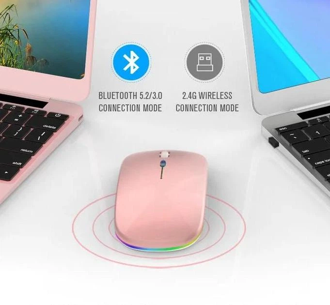 Бездротова комп’ютерна Bluetooth миша Wireless Mouse на акумуляторі ніжно-персикового відтінку з ергономічним дизайном і тривалим часом роботи - Фото 2 Бездротова комп’ютерна Bluetooth миша Wireless Mouse на акумуляторі ніжно-персикового відтінку з ергономічним дизайном і тривалим часом роботи - изображение 2