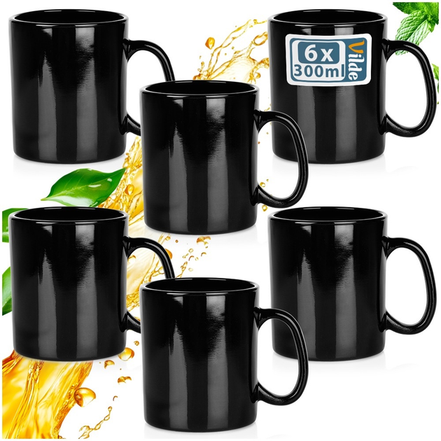 Zestaw kubków Vilde czarne 300 ml 6 szt (5904316493462) - obraz 8