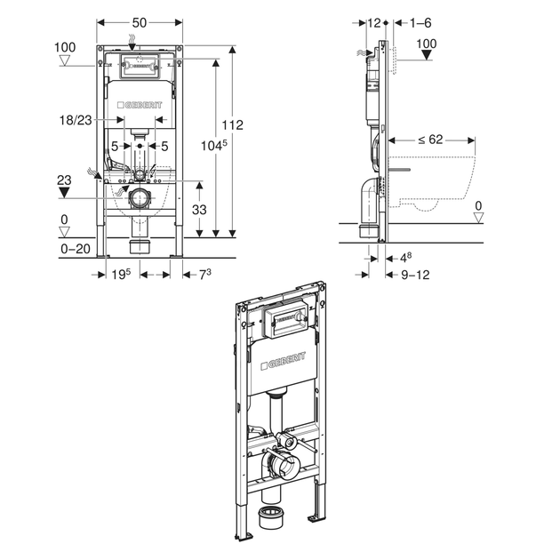 Инсталляция для унитаза GEBERIT DuofixBasic 111.153.00.3 - изображение 2