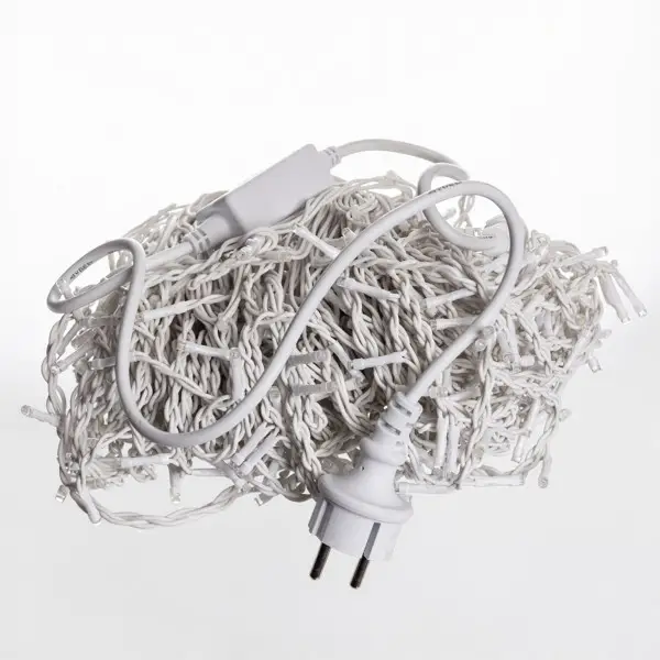Вулична гірлянда Бахрома 25 м 405 LED гірлянда штора білий провід Синій (LUG-25MWBL) - зображення 3