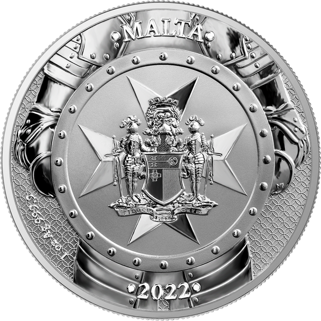 Серебряная монета Мальты Рыцари прошлого Knights of the Past 2022 от Germania Mint - изображение 3