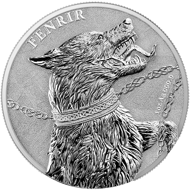 2 серебряные монеты Фенрир Fenrir в двойной капсуле серии "Чудовища Германии" Germania Mint 2022 - изображение 9