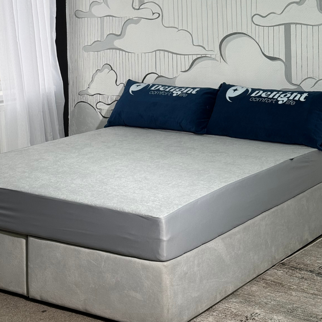 Наматрасник Водонепроницаемый с бортом Delight Aqua Stop Grey 120х200 - изображение 3