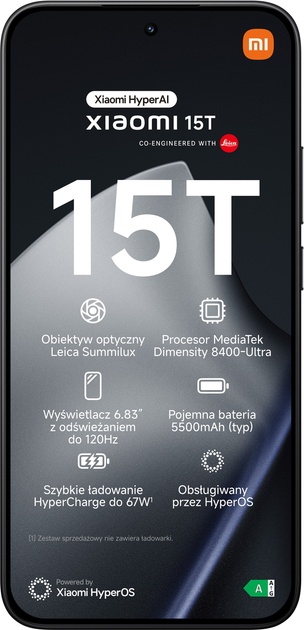 Smartfon Xiaomi 15T 12/256GB Black (MZB0KY5EU) - obraz 2