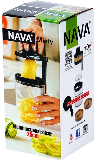 Szatkownica Nava Misty do warzyw i owoców z pojemnikiem spiralna 3 w 1 20 cm (5205746907025) - obraz 9