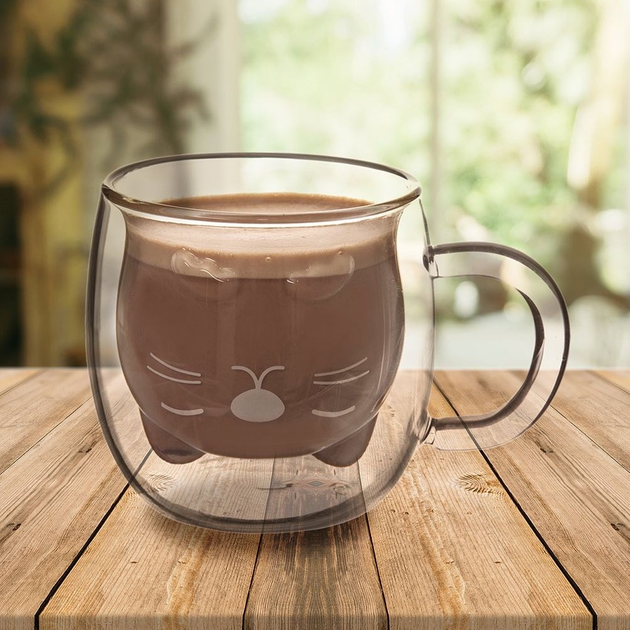 Szklanka Orion Double termiczna z podwójną ścianką do kawy Kotek 270 ml (8592381180928) - obraz 6