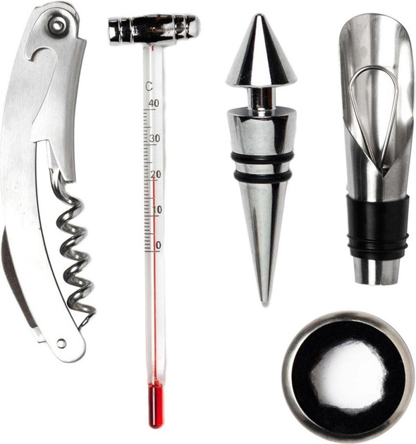 Akcesoria do wina Orion w drewnianym pudełku 5 szt (8592381150198) - obraz 2