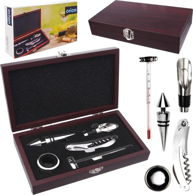 Akcesoria do wina Orion w drewnianym pudełku 5 szt (8592381150198) - obraz 10