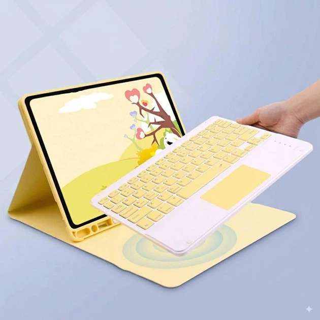 Чохол із клавіатурою та мишкою для Apple iPad Pro 13m4 (2024) Yellow - зображення 3