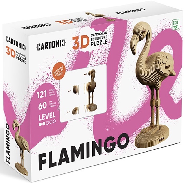 3D пазл картонний Cartonic Фламінго CARTFLAM (4820191134232) - зображення 5