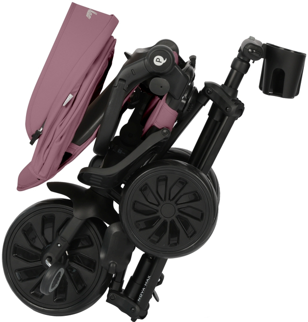 Триколісний велосипед Qplay Nova Max 3в1 з капюшоном Фіолетовий (5061047482193) - зображення 7