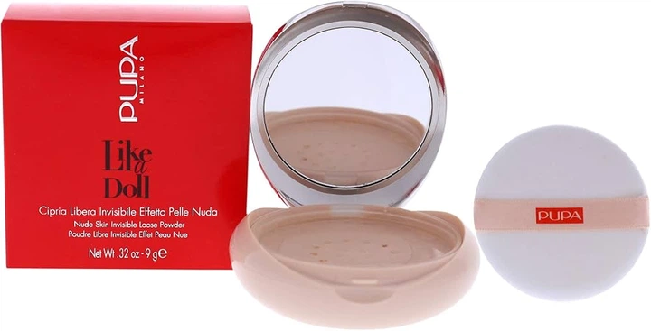 Рассыпчатая пудра для лица Pupa Like a Doll Loose Powder 001 - Light Beige 9 г - изображение 2