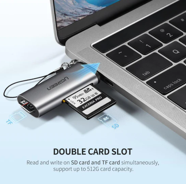 Кардридер UGREEN CM184 USB-C TF+SD Card Reader (50704) - изображение 2