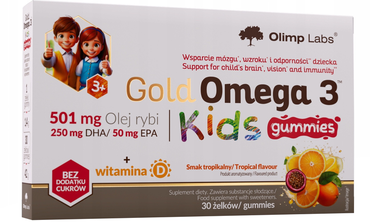 Suplement diety Olimp Labs Gold Omega 3 Kids Tropikalny 30 żelek (5901330100789) - obraz 1