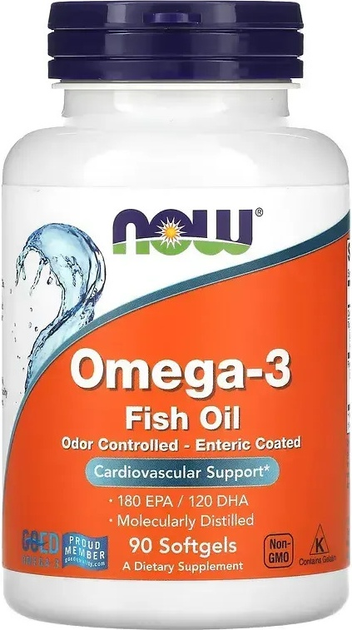Дієтична добавка Now Foods Omega-3 Fish Oil 90 капсул (733739016560) - зображення 1