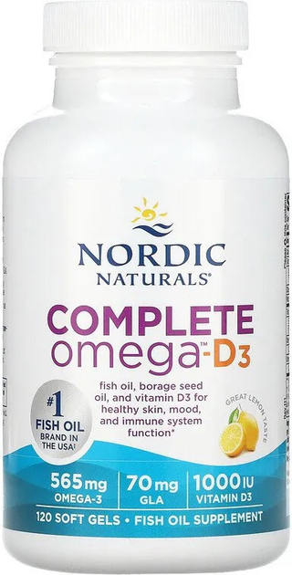 Дієтична добавка Nordic Naturals Complete Omega-D3 Лимонна 120 капсул (768990027789) - зображення 3