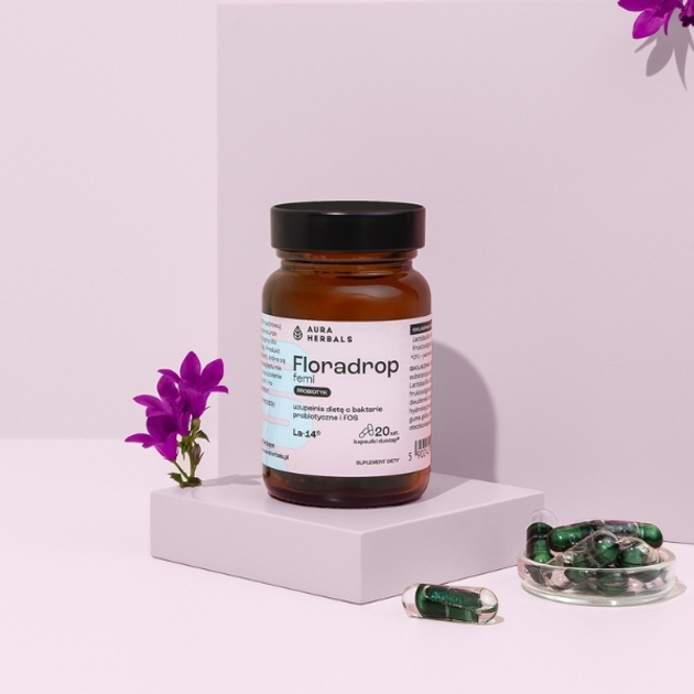 Probiotyk Aura Herbals Floradrop femi 20 kapsułek (5902479614915) - obraz 2
