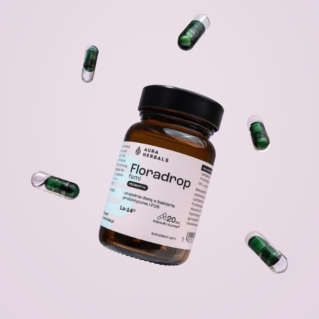Probiotyk Aura Herbals Floradrop femi 20 kapsułek (5902479614915) - obraz 4