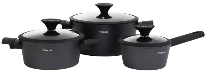 Набір каструль Homla Tristan Чорні 3 шт (5904183892337) (955555912032644) - Уцінка - зображення 1