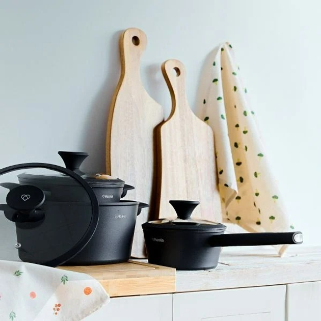 Набір каструль Homla Tristan Чорні 3 шт (5904183892337) (955555912032644) - Уцінка - зображення 8