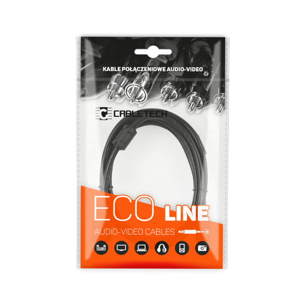 Audio кабель удлинитель Cabletech Eco-line jack 3.5 штекер-гнездо 5м Black - Фото 5 Audio кабель удлинитель Cabletech Eco-line jack 3.5 штекер-гнездо 5м Black - изображение 5