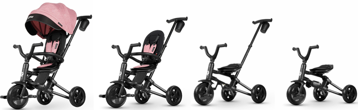 Триколісний велосипед Qplay Nova Niello 6в1 з капюшоном Рожевий (5061047480472) - зображення 4