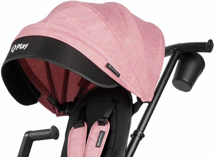 Триколісний велосипед Qplay Nova Niello 6в1 з капюшоном Рожевий (5061047480472) - зображення 6