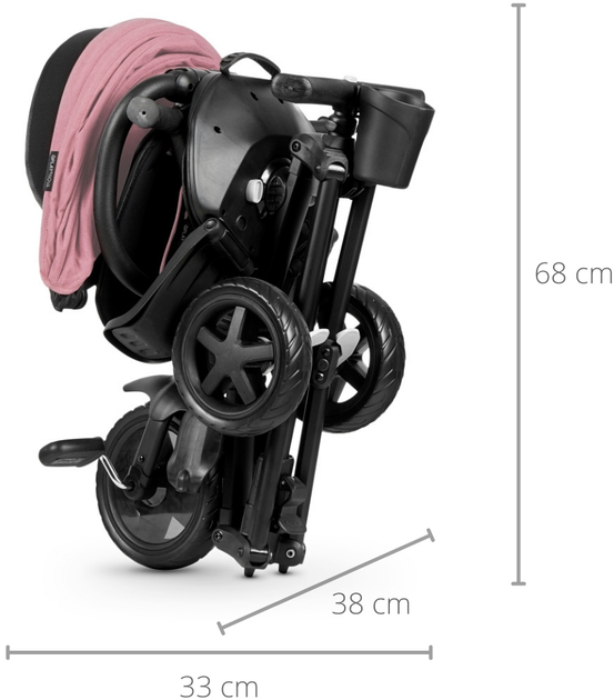 Триколісний велосипед Qplay Nova Niello 6в1 з капюшоном Рожевий (5061047480472) - зображення 10