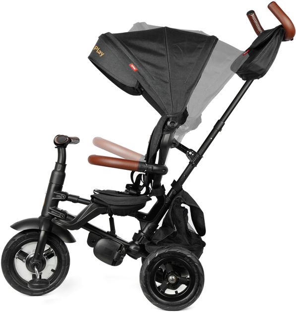 Триколісний велосипед Qplay Rito Deluxe Rubber Чорний (5061047480267) - зображення 4