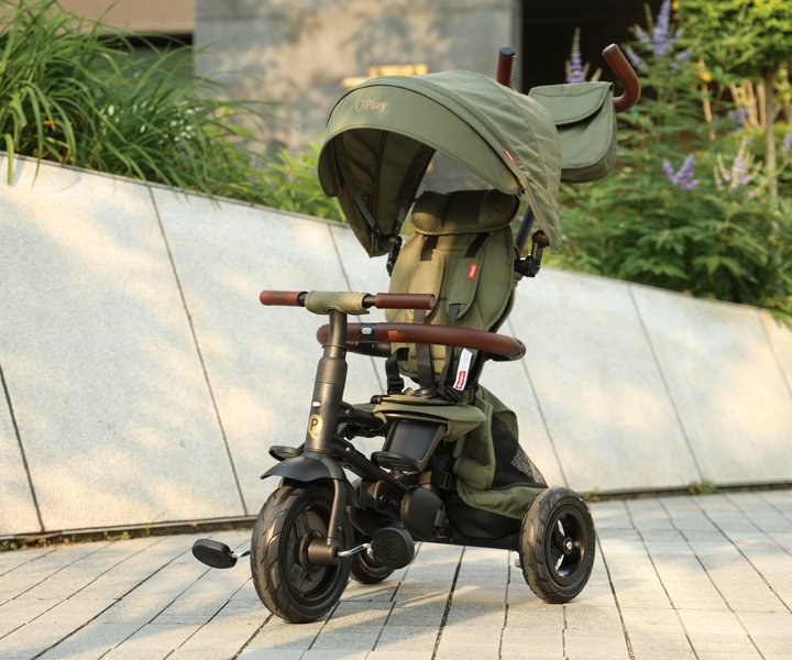 Триколісний велосипед Qplay Rito Deluxe Rubber Olive (5061047481639) - зображення 10