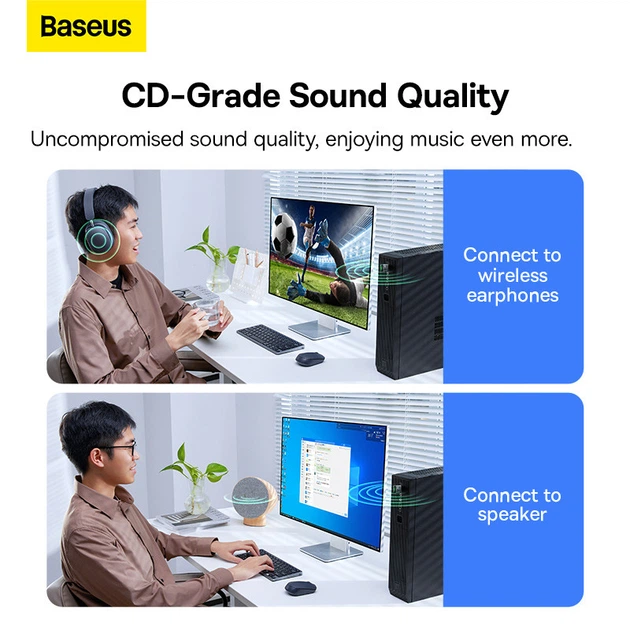 Адаптер Bluetooth Baseus BA07 Wireless Adapter Black (ZJBA010001) - Фото 13 Адаптер Bluetooth Baseus BA07 Wireless Adapter Black (ZJBA010001) - зображення 13